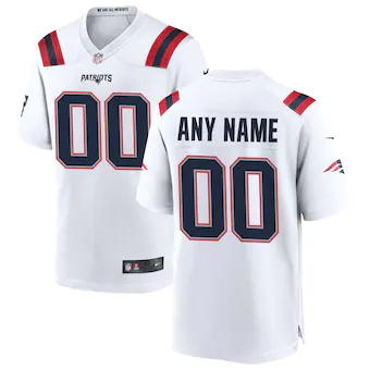 mens nike white new england patriots custom game jersey